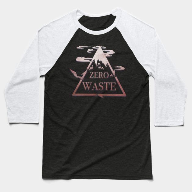 Zero Waste mountain Baseball T-Shirt by Yofka